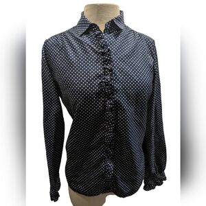 Adelaar Vintage Blue Peak a Boo Heart Button Down Shirt